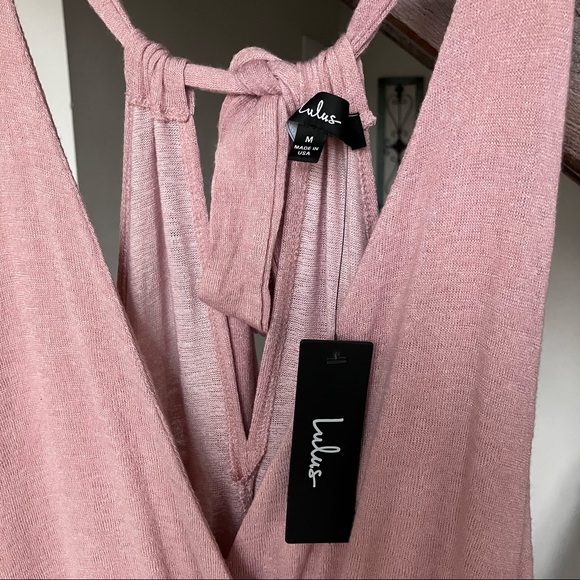 Lulus NWT Sunny Day Perfection Dusty Pink Tie-Back Maxi Dress - Picture 8 of 8